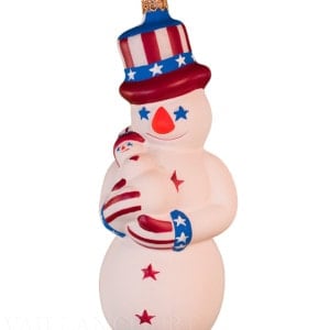 Patriotic Snowman with Baby