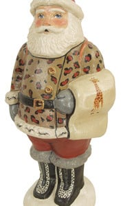 Santa with Leopard Coat