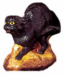 Arched Hissing Black Cat