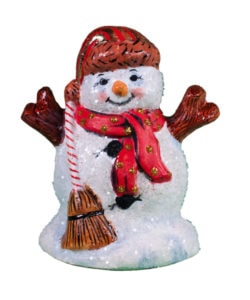 Glittered Snowman with Broom