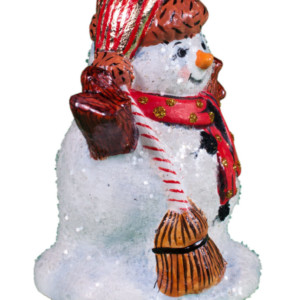 Glittered Snowman with Broom