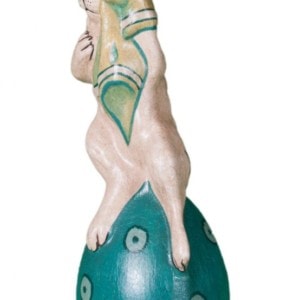 Crying Rabbit with Teal Dotted Egg