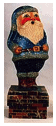 Blue Santa in Chimney with Snowflakes