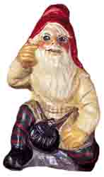 Father Christmas on One Knee with Pouch