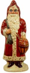 Country Home Red Father Christmaswith a Sack of Apples
