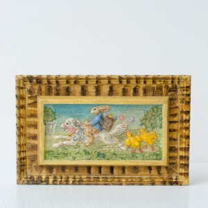 Rabbit Riding Dog Plaque