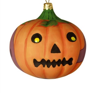 Pumpkin with Purple Ghost