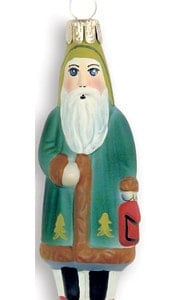 Mini green Father Christmas (hanger)