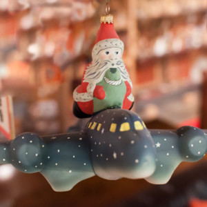 Father Christmas on airplane