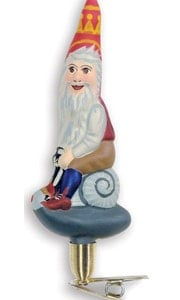 Father Christmas on snail (clip)