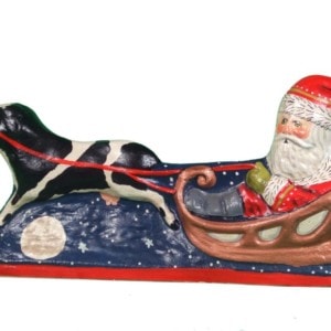 Calf Pulling Santa Sleigh