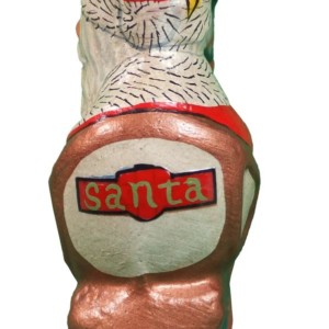 Calf Pulling Santa Sleigh