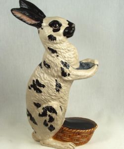 Black and White Rabbit with Basket