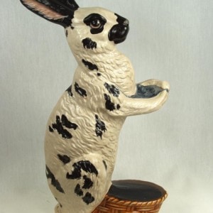 Black and White Rabbit with Basket