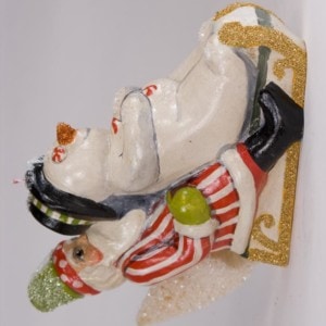 Sledding Santa and Snowman
