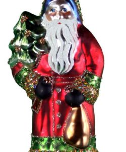 Glitzy Santa with Tree