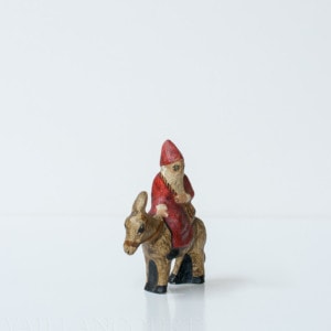 Tiny Father Christmas on Donkey