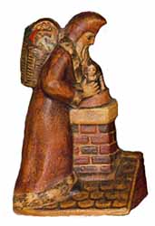 Santa Stuffing Doll into Chimney