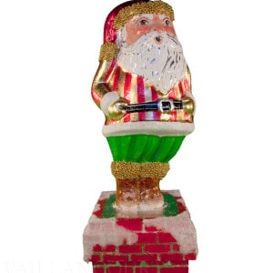 Flat Glimmer Santa in Chimney