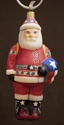 Texas Santa Glass Ornament