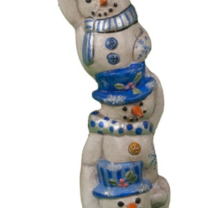 Three Snowmen in Blues
