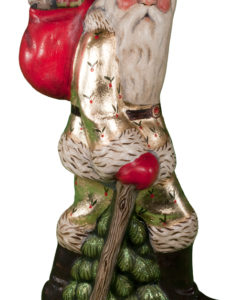 Walking Stick Father Christmas in Gold