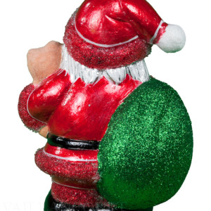 Round Glimmer Santa with Fuzzy Teddy