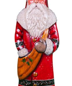 Father Christmas in Red and Green Banded Coat