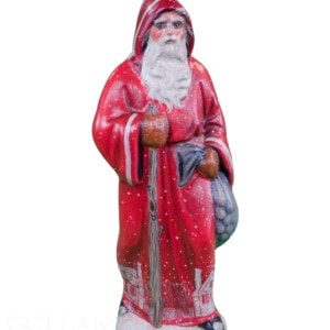 Red Striding Father Christmas with Buildings