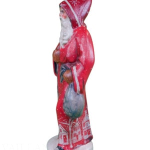 Red Striding Father Christmas with Buildings