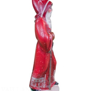 Red Striding Father Christmas with Buildings