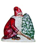 Santa Chopping Silver Tree