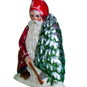 Santa Chopping Silver Tree