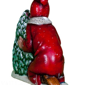 Santa Chopping Silver Tree
