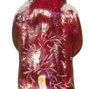 Small Maroon Father Christmas with Tree