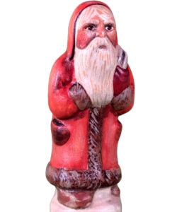 Apricot Father Christmas Hunched with White Sack