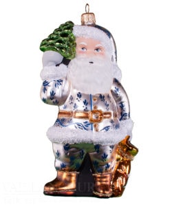 Blue and White Glimmer Santa
