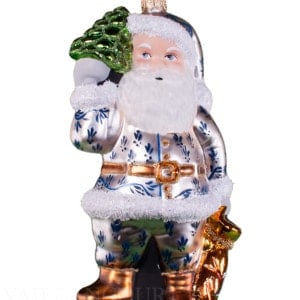 Blue and White Glimmer Santa