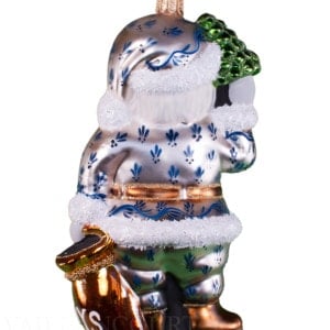 Blue and White Glimmer Santa