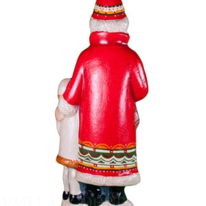 Father Christmas in Red Coat and Boy and Girl