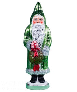 Green Santa with Kissing Ball