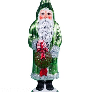 Green Santa with Kissing Ball