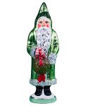 Green Santa with Kissing Ball