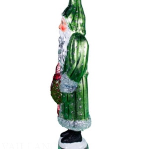 Green Santa with Kissing Ball