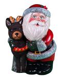 Santa Hugging Fuzzy Reindeer