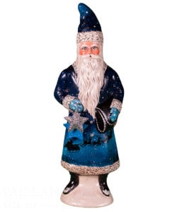 Santa in Coat with Night Scene