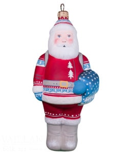 Red Santa with Blue Blanket