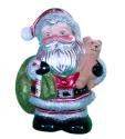 Round Glimmer Santa with Fuzzy Teddy