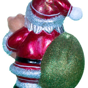 Round Glimmer Santa with Fuzzy Teddy