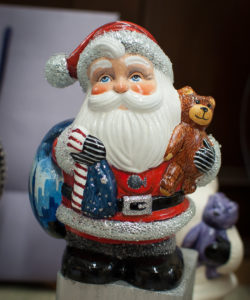 Round Santa with Fuzzy Teddy